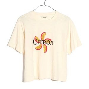 Madewell Citron Cropped Graphic T-Shirt
